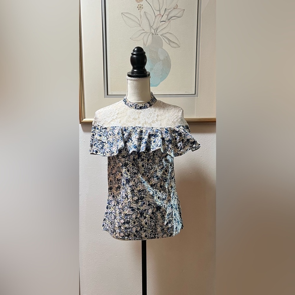 Belle Sky Black Pink Blue Floral